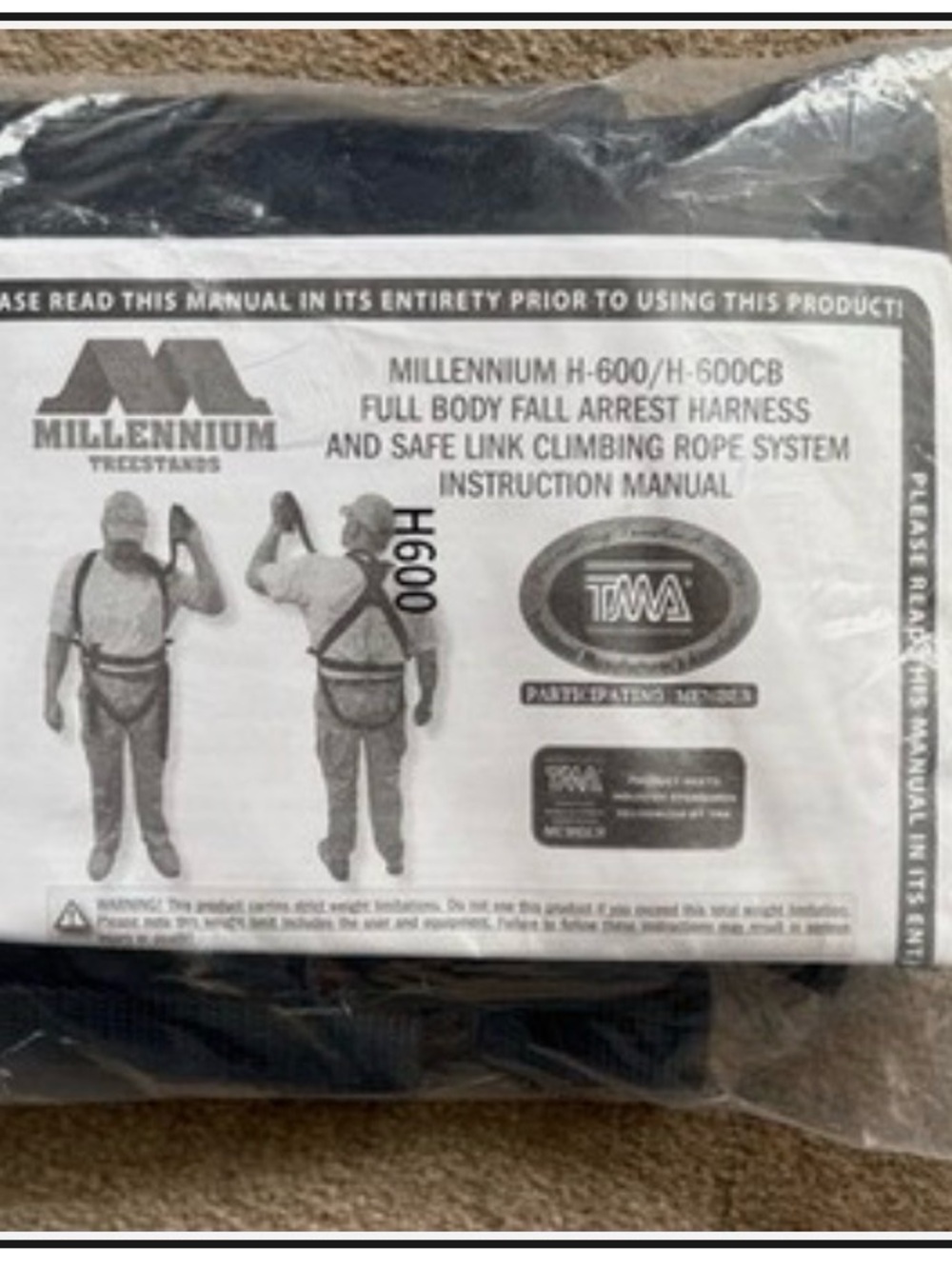 Millennium H-600 Full Body Fall Arrest Harness - Black